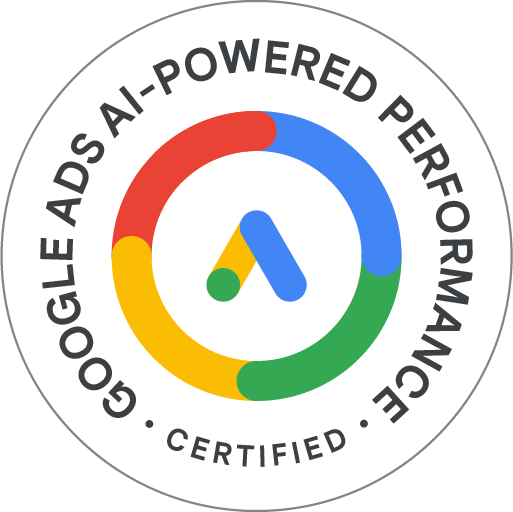 Google Ads AI 智慧成效廣告官方專業認證徽章 2026-2027 · 奶油多多設計所